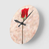 Rote Rose Runde Wanduhr (Winkel)