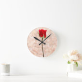 Rote Rose Runde Wanduhr (Zuhause)