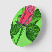 Rote Rose Runde Wanduhr (Winkel)