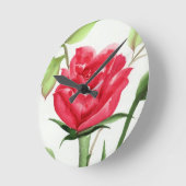 Rote Rose Runde Wanduhr (Winkel)