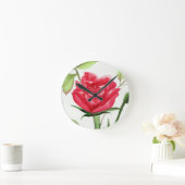 Rote Rose Runde Wanduhr (Zuhause)
