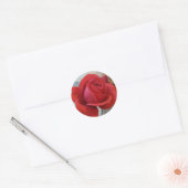 Rote Rose Runder Aufkleber (Umschlag)