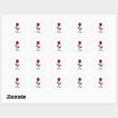 Rote Rose Runder Aufkleber (Blatt)