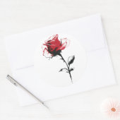 Rote Rose Runder Aufkleber (Umschlag)