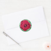 rote Rose Runder Aufkleber (Umschlag)