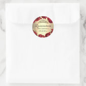 Rote Rose Runder Aufkleber (Tasche)