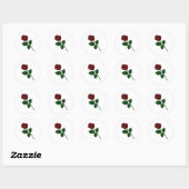 Rote Rose Runder Aufkleber (Blatt)