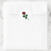 Rote Rose Runder Aufkleber (Tasche)