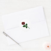 Rote Rose Runder Aufkleber (Umschlag)