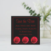 Rote Rose Save the Date Einladung (Stehend Vorderseite)
