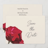 Rote Rose Save the Date Karte (Vorne/Hinten)
