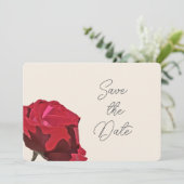 Rote Rose Save the Date Karte (Stehend Vorderseite)