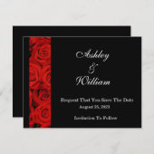 Rote Rose Save the Date Karte (Vorne/Hinten)