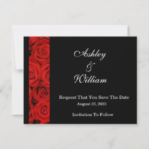 Rote Rose Save the Date Karte
