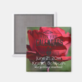 Rote Rose Save the Date Magnet (Vorderseite/Rückseite)