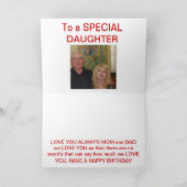 ROTE ROSE SCHLIESSEN BIRTHDAY-Karte Karte (Innenseite)