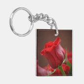 Rote Rose Schlüsselanhänger (Vorderseite links)