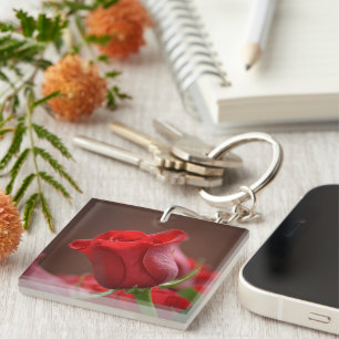 Rote Rose Schlüsselanhänger