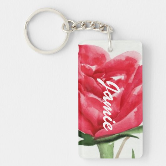 Rote Rose Schlüsselanhänger (Vorderseite)