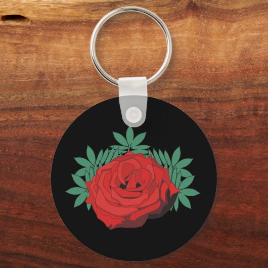 Rote Rose Schlüsselanhänger (Vorderseite)