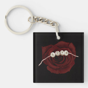 Rote Rose Schlüsselanhänger