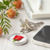 Rote Rose Schlüsselanhänger (Seite)