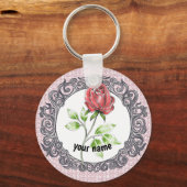Rote Rose Schlüsselanhänger (Vorderseite)