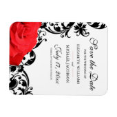 Rote Rose Schwarz Geblüht Hochzeit speichern Sie d Magnet (Horizontal)