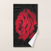 Rote Rose - Schwarz Handtuch (Handtuch)