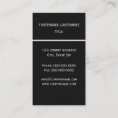 Rote Rose - Schwarz Visitenkarte (Rückseite)