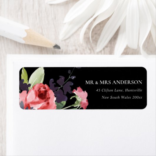 ROTE ROSE SCHWARZE EUCALYPTUS FLORA WASSERFARBENAD (Insitu)