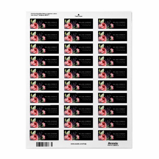 ROTE ROSE SCHWARZE EUCALYPTUS FLORA WASSERFARBENAD (Vorne)