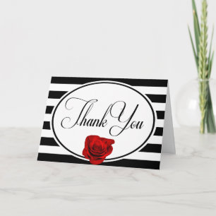 Rote Rose Schwarze Weiße Streifen Hochzeit Danke K