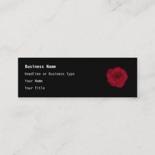 Rote Rose. Schwarzer Hintergrund Mini Visitenkarte