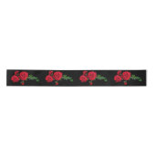 Rote Rose Schwarzer Hintergrund Satin Ribbon Satinband (Vorderseite)
