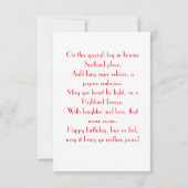 Rote Rose Scottish Birthday Card Gedicht (Rückseite)