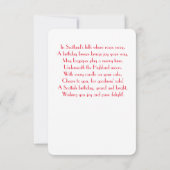 Rote Rose Scottish Gedicht Birthday Card (Rückseite)