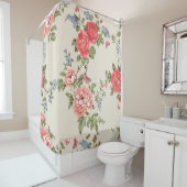 ROTE ROSE SEAMLESS PATTER MIT BLUE BELLSpattern,f Duschvorhang (Beispiel)