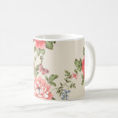 ROTE ROSE SEAMLESS PATTER MIT BLUE BELLSpattern,f Kaffeetasse (VorderseiteRechts)