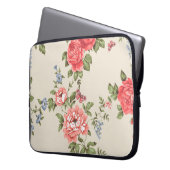 ROTE ROSE SEAMLESS PATTER MIT BLUE BELLSpattern,f Laptopschutzhülle (Vorderseite Links)
