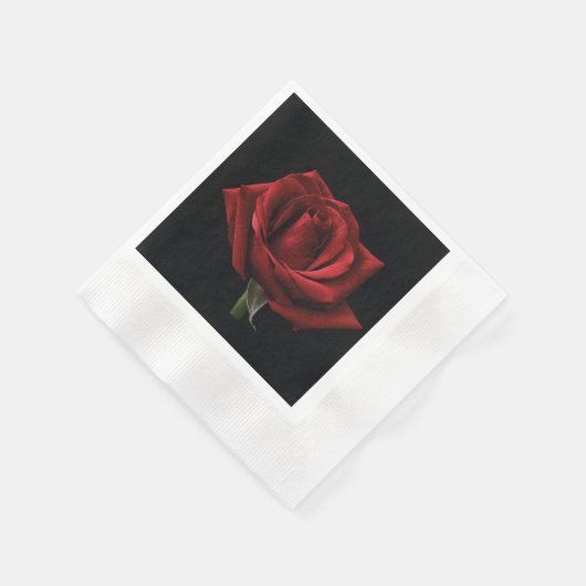 Rote Rose Serviette (Ecke)