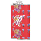 Rote Rose Shabby Chic Rose Muster Blumenmuster ers Flachmann (Links)