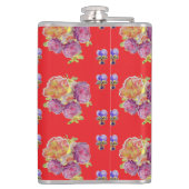 Rote Rose Shabby Chic Rose Muster Blumenmuster ers Flachmann (Rückseite)