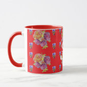 Rote Rose Shabby Chic Rose Muster Blumenmuster ers Tasse (Links)