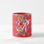 Rote Rose Shabby Chic Rose Muster Blumenmuster ers Tasse (Zentrum)