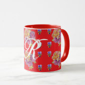 Rote Rose Shabby Chic Rose Muster Blumenmuster ers Tasse (VorderseiteRechts)