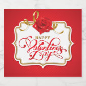 Rote Rose-Siegel mit dem schönen Valentinstag Schaumweinetikett (Einzelnes Label)