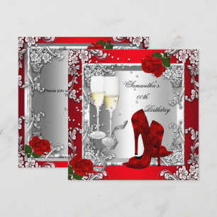 Rote Rose Silber High Heel Schuhe für jede Altersg Einladung