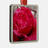 Rote Rose Silbernes Ornament (Rechts)