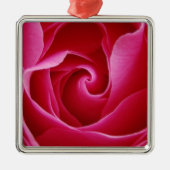 Rote Rose Silbernes Ornament (Vorne)